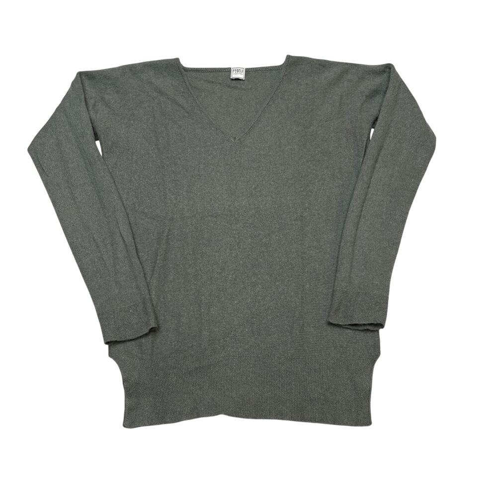 Fedeli Cashmere V Neck Sweater Women's 40 Made in Italy Quiet Luxury